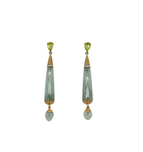 Jadeite Peridot Drop Earrings