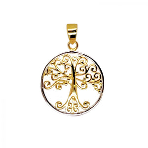 Tree of Life Pendant in White and Yellow Gold.