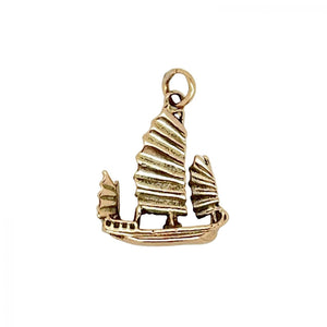 Antique Gold Ship Charm