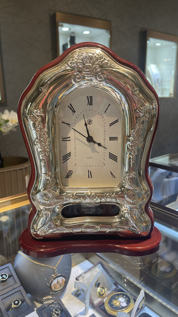 Sterling Silver Oval Pendulum Clock
