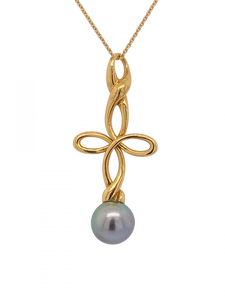 French Maubossin Tahitian Pearl Pendant