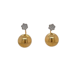 Rose Gold Ball Diamond Earrings