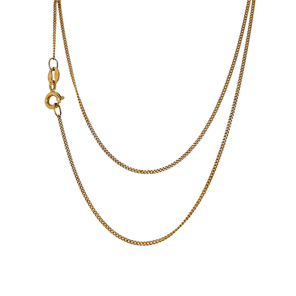 Diamond Cut Gold Curb Link Chain in 50cm