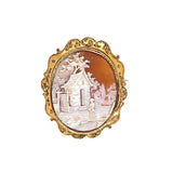 Cameo Brooch with building scene
