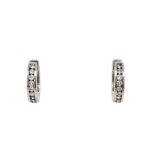 Diamond Round Huggie  Earrings