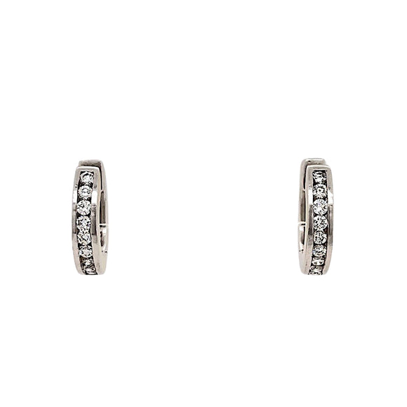 Diamond Round Huggie  Earrings