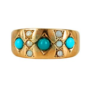 Turquoise Pearl Dress Ring