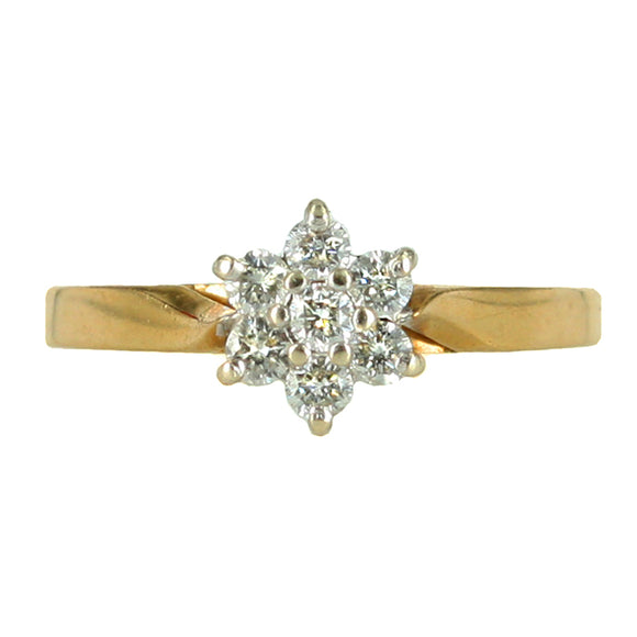 Diamond Cluster Ring in Gold