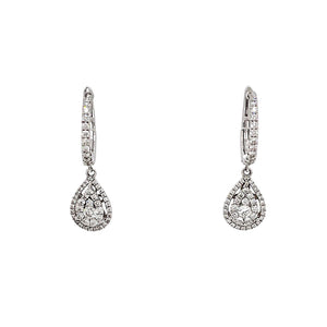 Diamond Drop Earrings in 18ct White Gold