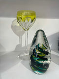 Glass Paperweight in Green Tonings