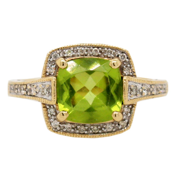 Diamond Peridot Ring