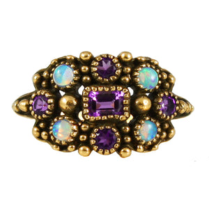 Antique Style Amethyst Opal Ring