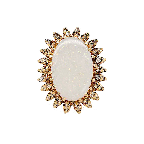 Vintage Opal Diamond Ring