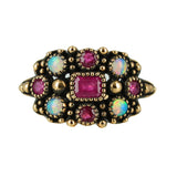 Ruby Opal Antique Style Ring