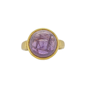 Cabochon Purple Garnet Ring