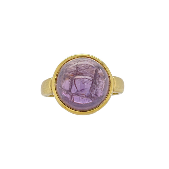 Cabochon Purple Garnet Ring