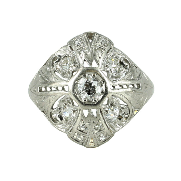 Antique Edwardian Belle Epoque Cluster Diamond Ring