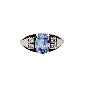 Sapphire Diamond Ring 9ct White Gold