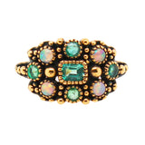 Art Deco Style Emerald and Opal Ring