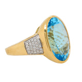 Blue Topaz Diamond Dress Ring