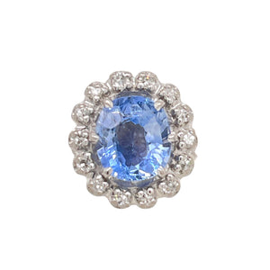 Sapphire Diamond Cluster Ring 2