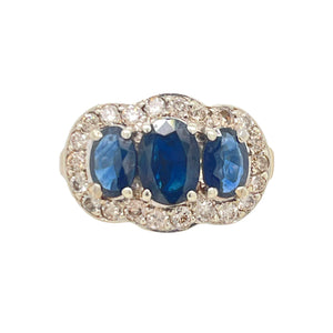 Sapphire Diamond Vintage Ring