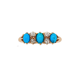 Antique Diamond Turquoise Ring