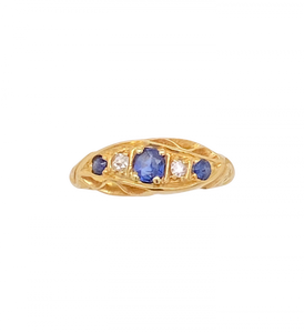 Sapphire Diamond Ring in 18ct yellow gold