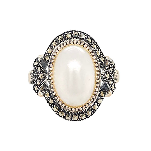 Oval Mabe Pearl Ring