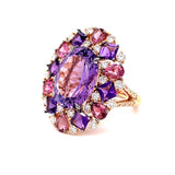 Amethyst Pink Tourmaline Diamond Ring