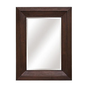 Large Mirror Solid Bevelled Dark Oak Wood Frame