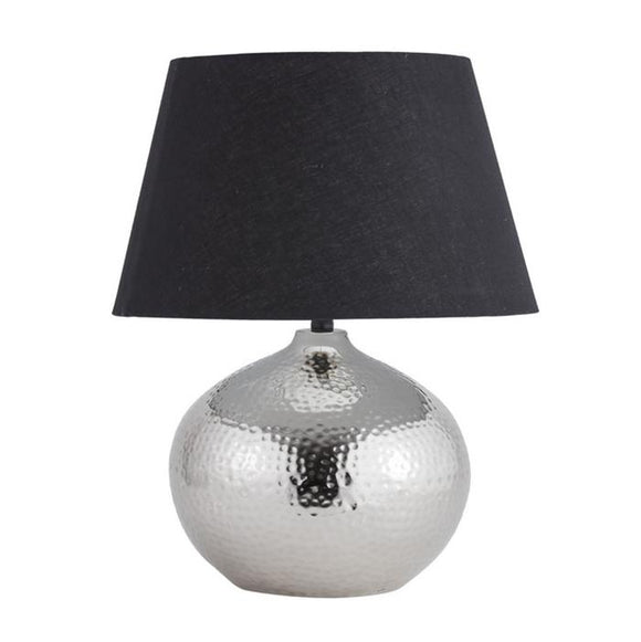 Table Lamp with Shade - Black Linen