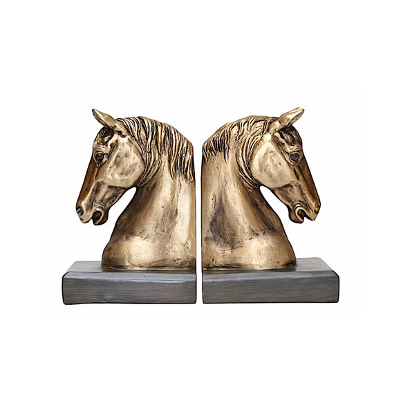 Gold Horse Bookends