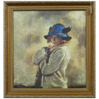 The Blue Hat Print On Canvas