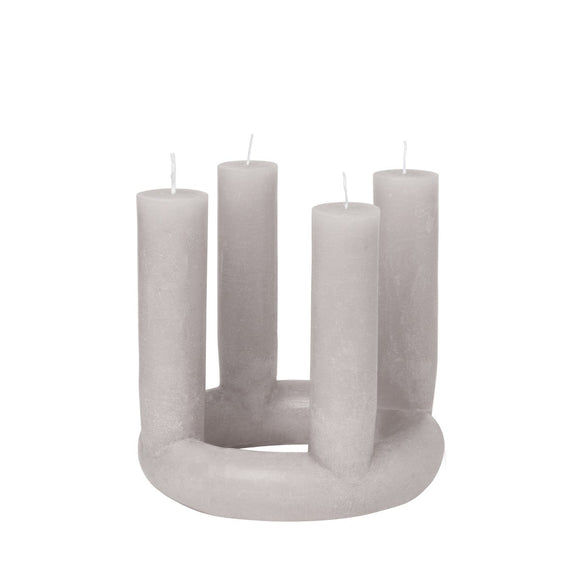 Parrafin Wax Circle Candle in Grey